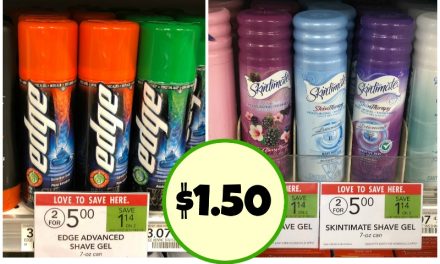 Edge Advanced Shave Gel or Skintimate Just $1.50 (Over Half Off)