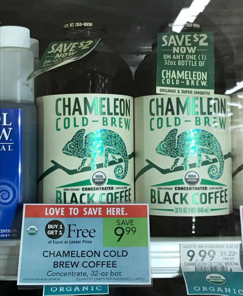 BOGO Organic Chameleon ColdBrew At Publix Coffee Concentrate & Cold