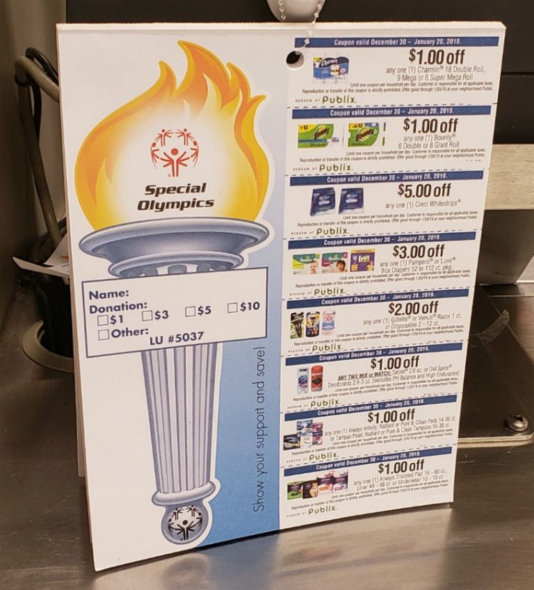 Publix Coupons On The Special Olympics Donation Sheet iHeartPublix