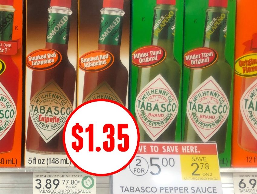 New Tabasco Printable Coupon For The Publix Sale – Bottles As Low As $1.35